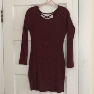 Maroon sweater dresss